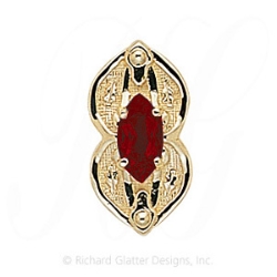 GS393 G - 14 Karat Gold Garnet Slide 